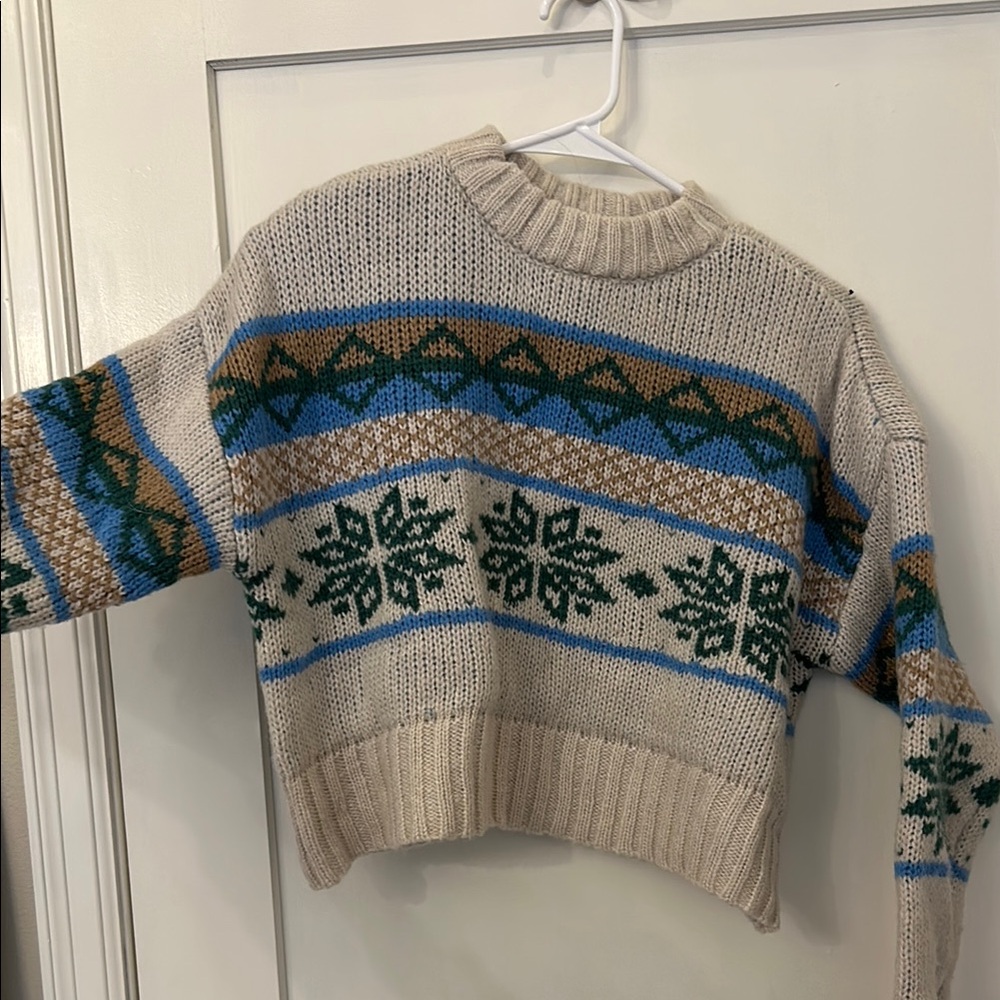 ADORABLE knit sweater cream pattern norse PACSUN